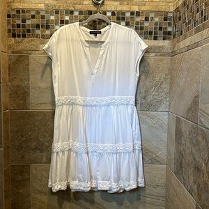 White short sleeve Gibson look midi dress